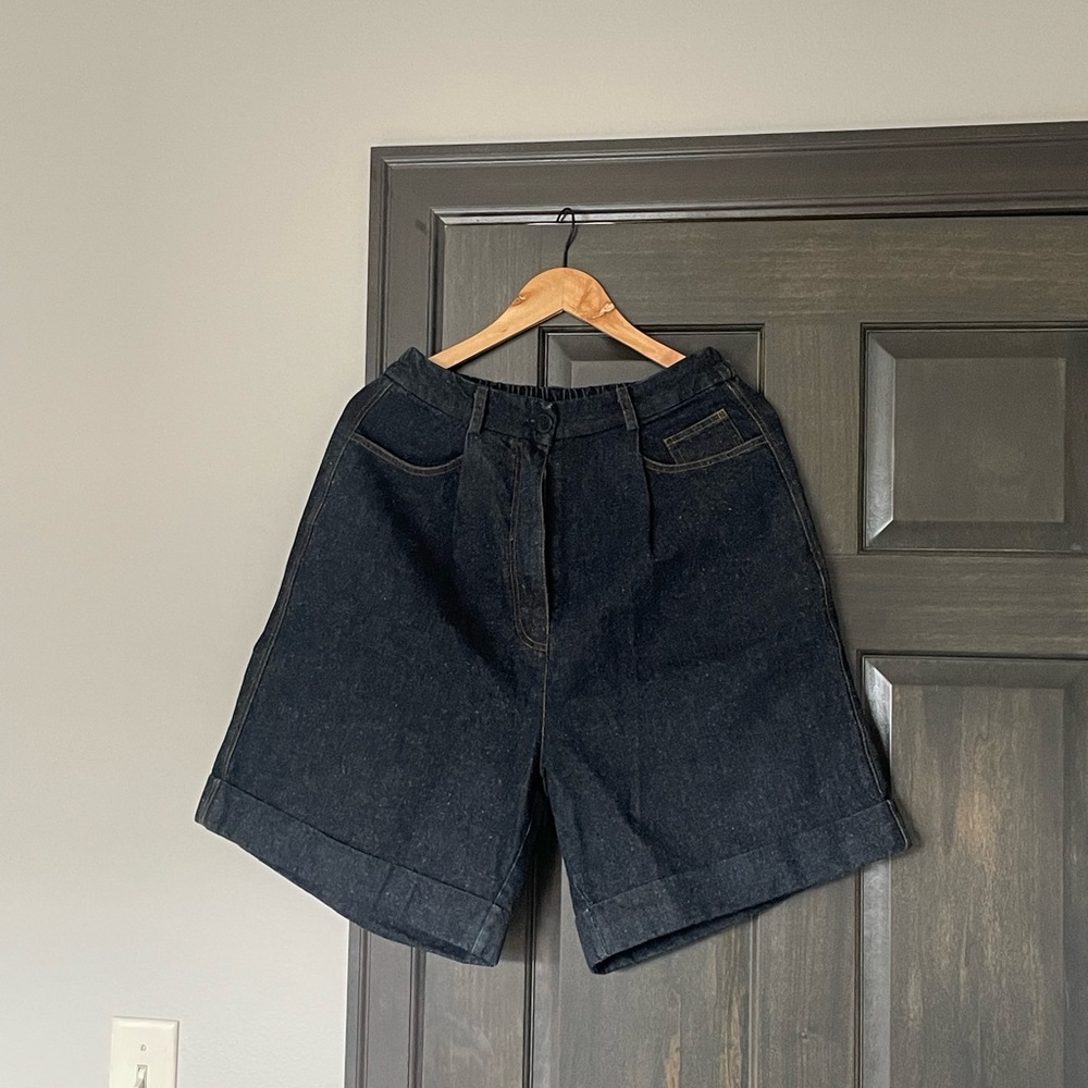 Cordera Navy Pleated Denim Short